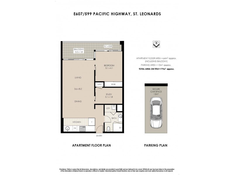 E607/599 Pacific Highway, St Leonards NSW 2065 Floorplan