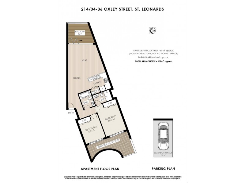 214/34 Oxley Street, St Leonards NSW 2065 Floorplan