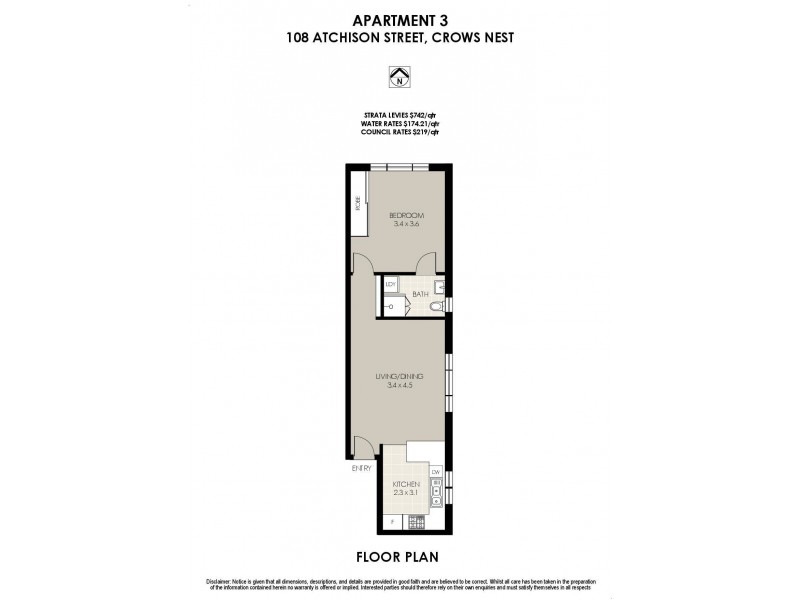 3/108 Atchison Street, Crows Nest NSW 2065 Floorplan