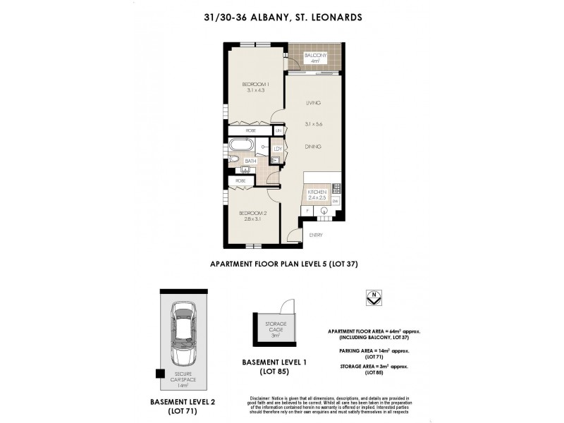 31/30-36 Albany Street, St Leonards NSW 2065 Floorplan