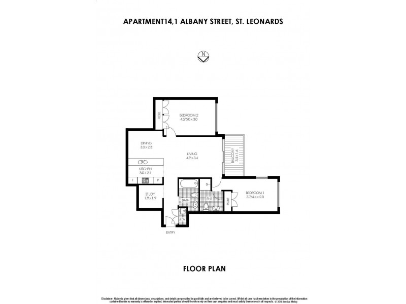 14/1-5 Albany Street, St Leonards NSW 2065 Floorplan