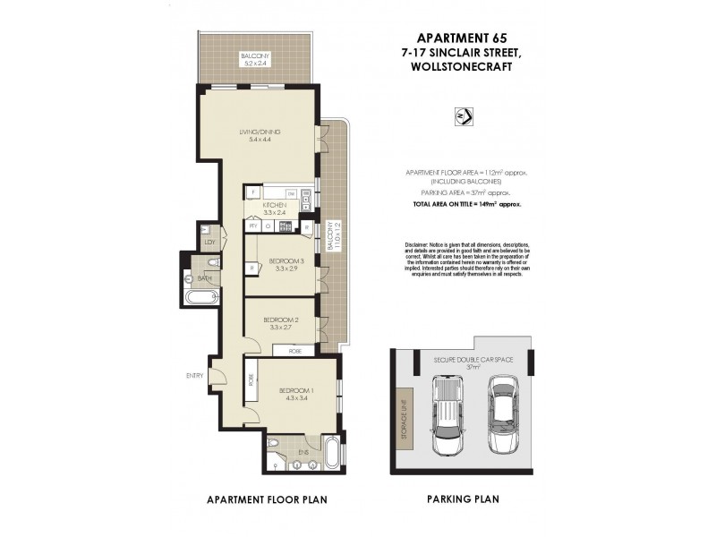 65/7-17 Sinclair Street, Wollstonecraft NSW 2065 Floorplan