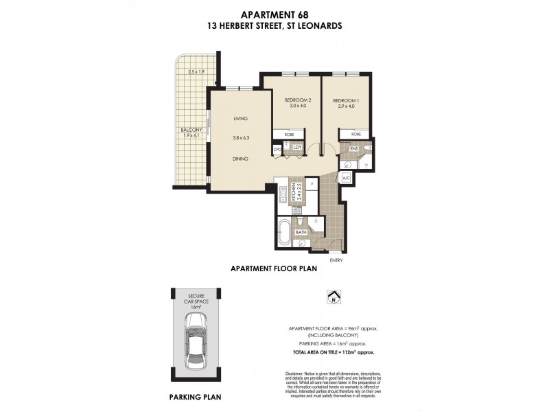 68/13 Herbert Street, St Leonards NSW 2065 Floorplan