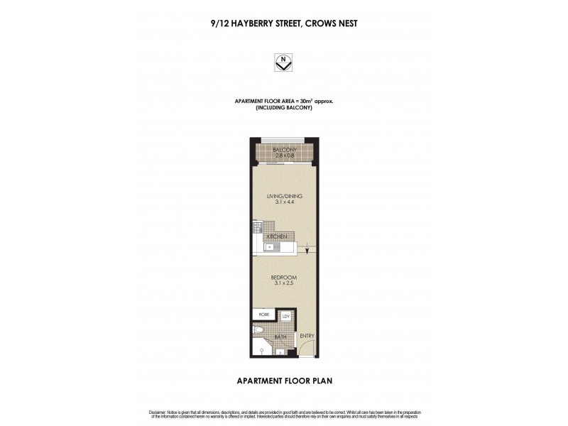 9/12 Hayberry Street, Crows Nest NSW 2065 Floorplan
