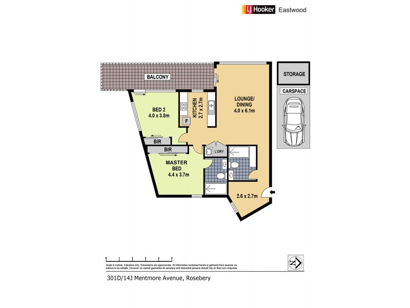 301D/14J Mentmore Avenue, Rosebery NSW 2018 Floorplan