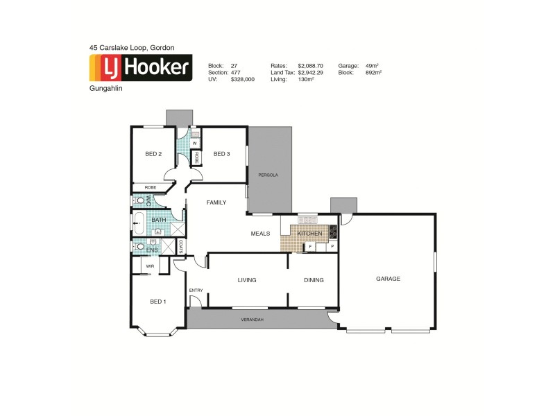 45 Carslake Loop, Gordon ACT 2906 Floorplan