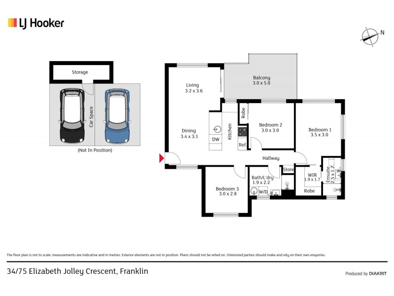 34/75 Elizabeth Jolley Crescent, Franklin ACT 2913 Floorplan