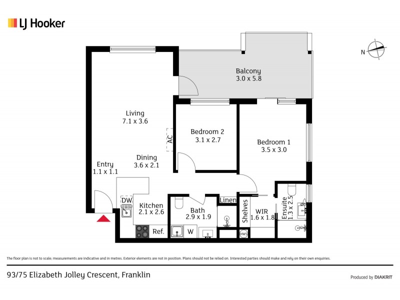 93/75 Elizabeth Jolley Crescent, Franklin ACT 2913 Floorplan