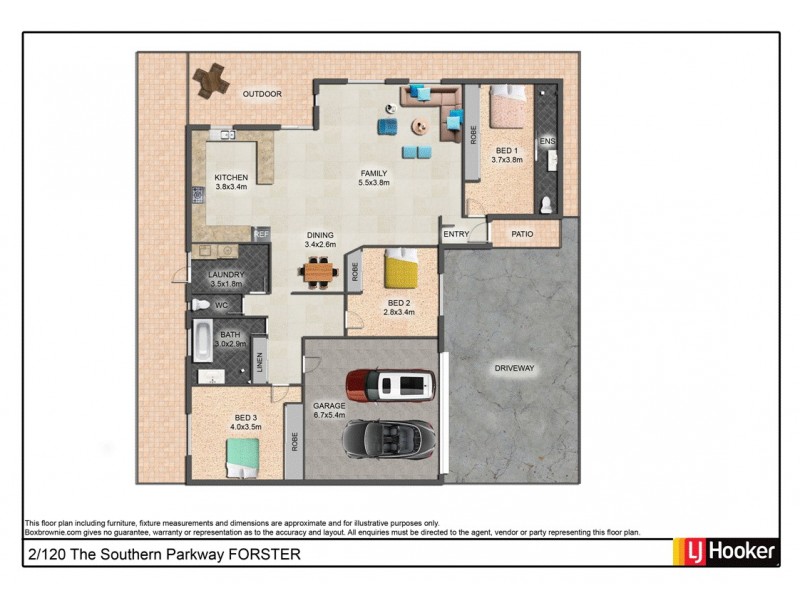 2/120 The Southern Parkway, Forster NSW 2428 Floorplan