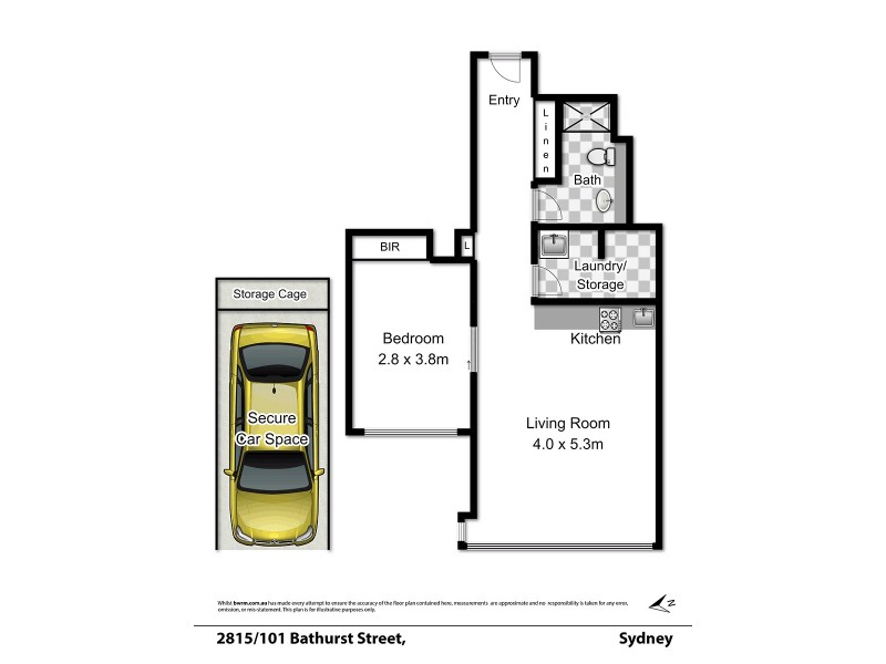2815/101 Bathurst Street, Sydney NSW 2000 Floorplan