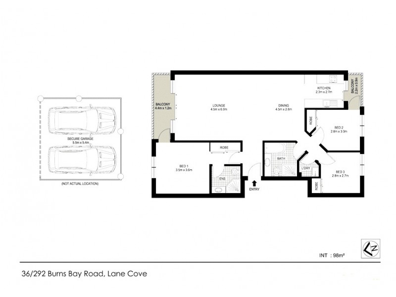 36/292 Burns Bay Road, Lane Cove NSW 2066 Floorplan