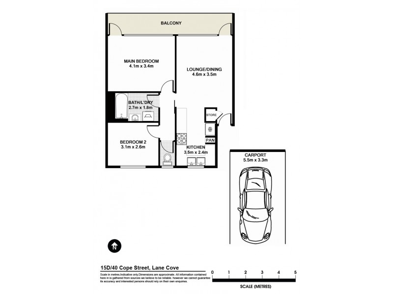 15D/40 Cope Street, Lane Cove NSW 2066 Floorplan