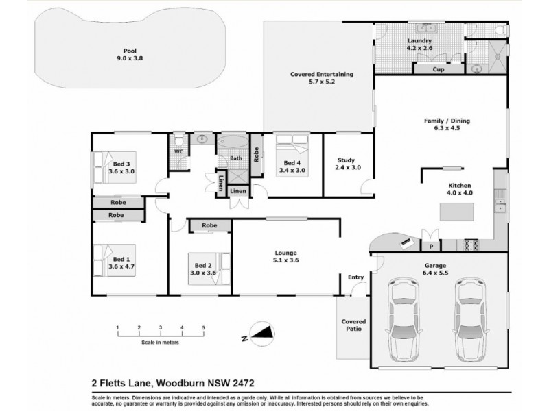 2 Fletts Lane, Swan Bay NSW 2471 Floorplan