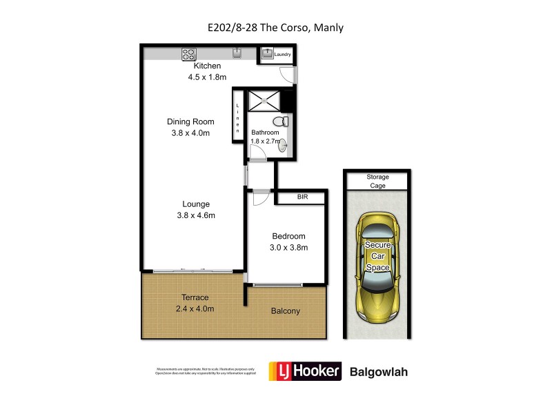 E202/8-28 The Corso, Manly NSW 2095 Floorplan