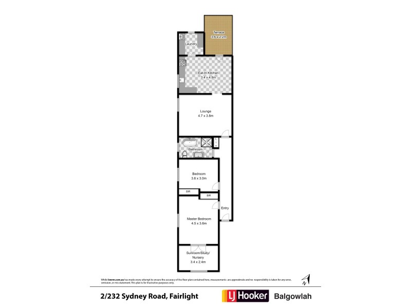 2/232 Sydney Road, Fairlight NSW 2094 Floorplan