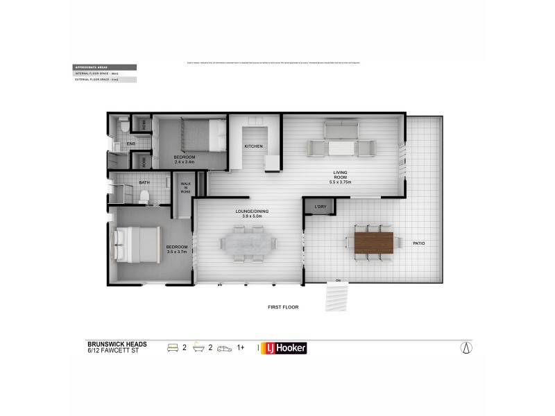 6/12 Fawcett Street, Brunswick Heads NSW 2483 Floorplan