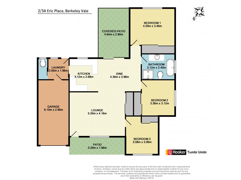 2/3A Eric Place, Berkeley Vale NSW 2261 Floorplan