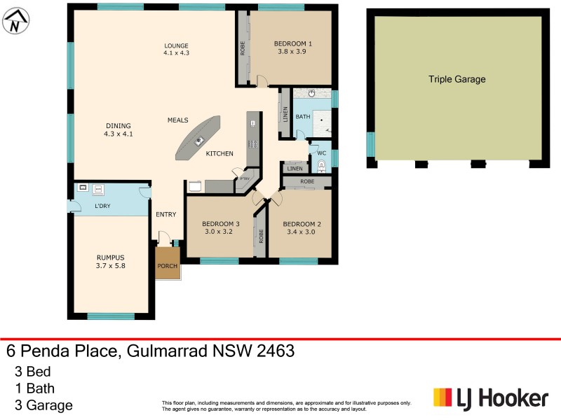 6 Penda Place, Gulmarrad NSW 2463 Floorplan