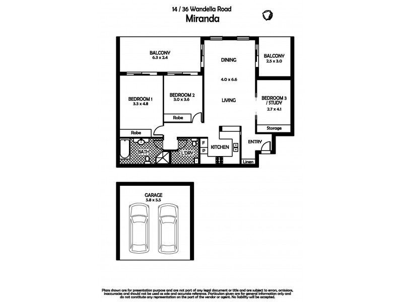 14/36 Wandella Road, Miranda NSW 2228 Floorplan