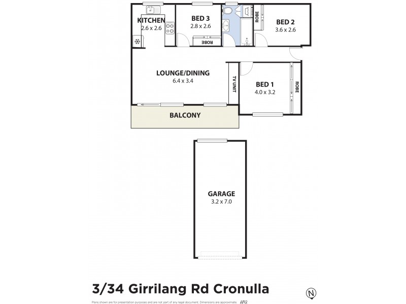 3/34 Girrilang Road, Cronulla NSW 2230 Floorplan