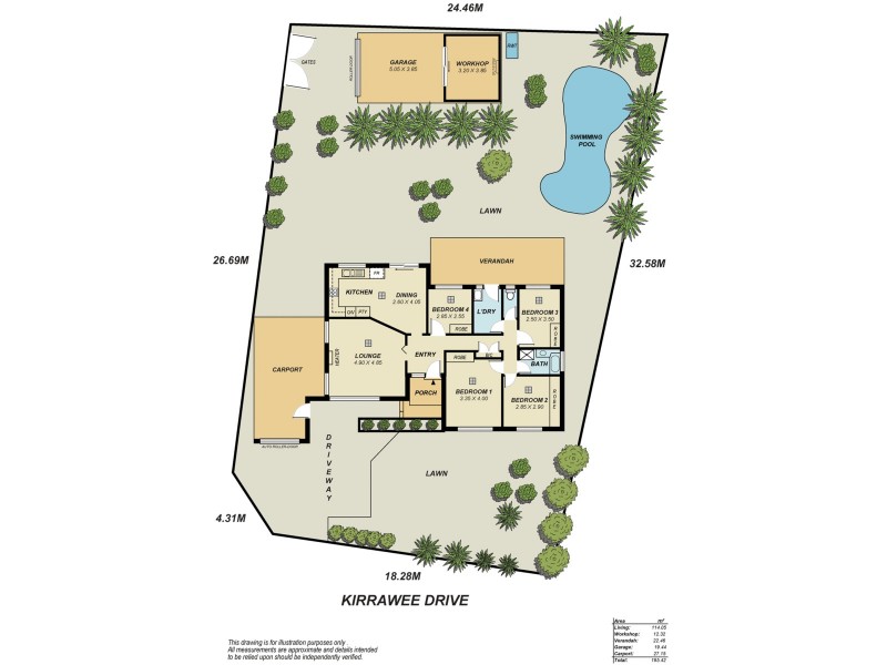 18 Kirrawee Drive, Redwood Park SA 5097 Floorplan