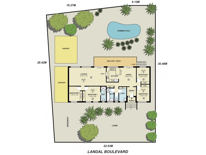 37 Landal Boulevard, Redwood Park SA 5097 Floorplan