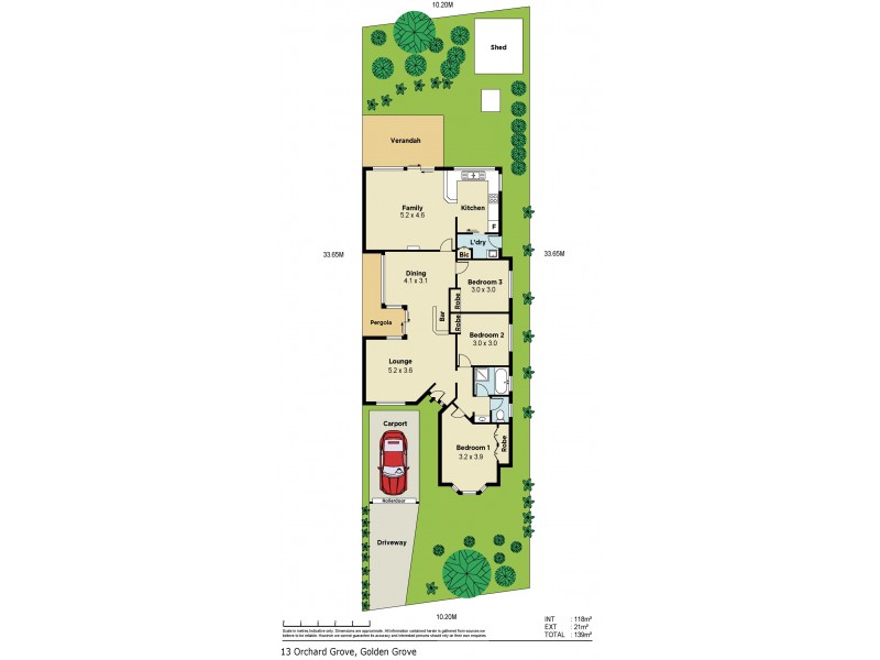 13 Orchard Grove, Golden Grove SA 5125 Floorplan