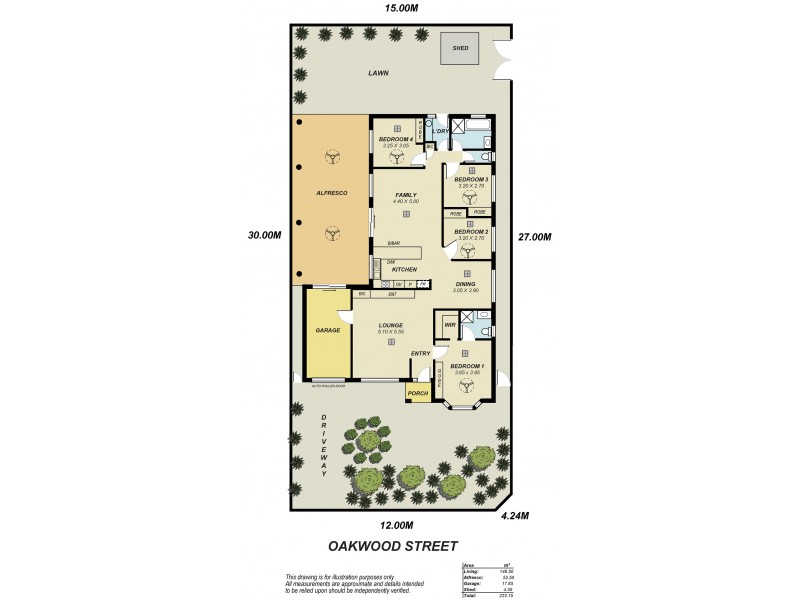 1 Oakwood Street, Parafield Gardens SA 5107 Floorplan