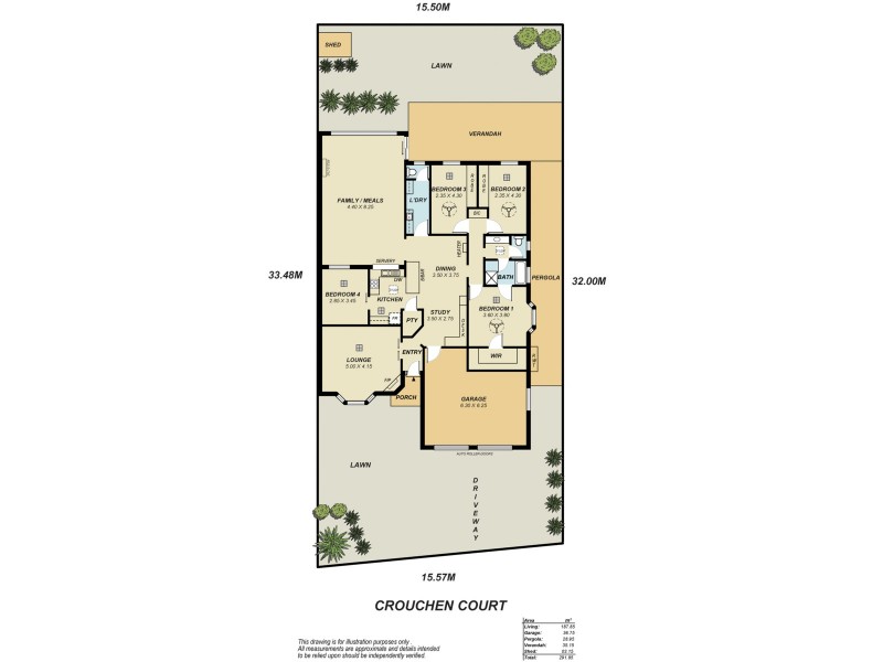 4 Crouchen Court, Wynn Vale SA 5127 Floorplan