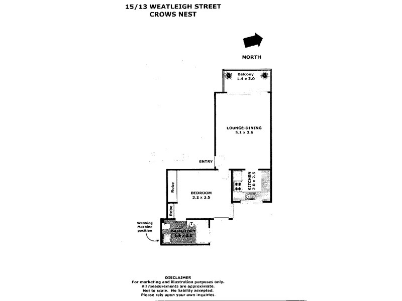15/13 Wheatleigh Street, Crows Nest NSW 2065 Floorplan