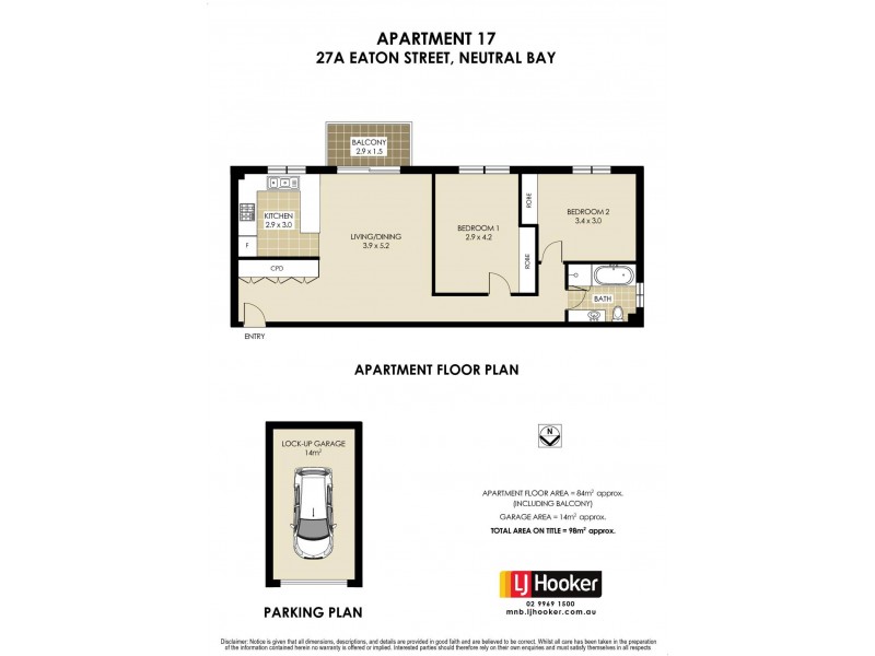 17/27A Eaton Street, Neutral Bay NSW 2089 Floorplan