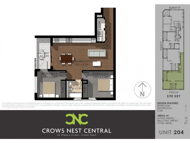 204/29 Albany Street, Crows Nest NSW 2065 Floorplan