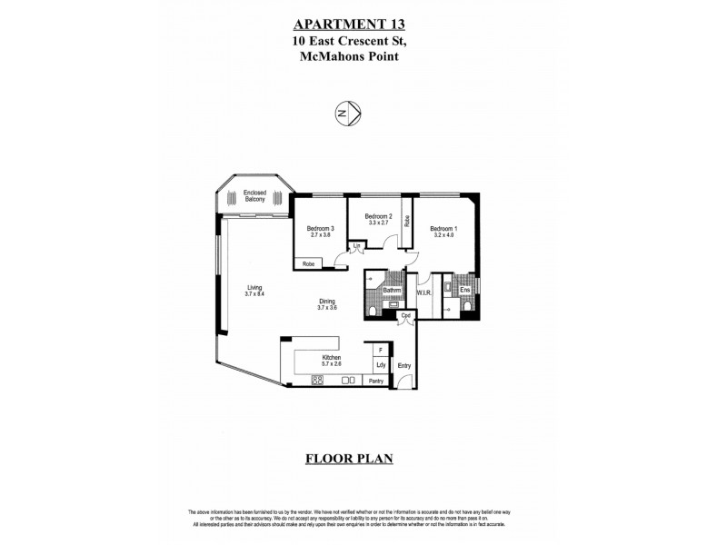 13/8-10 East Crescent Street, Mcmahons Point NSW 2060 Floorplan