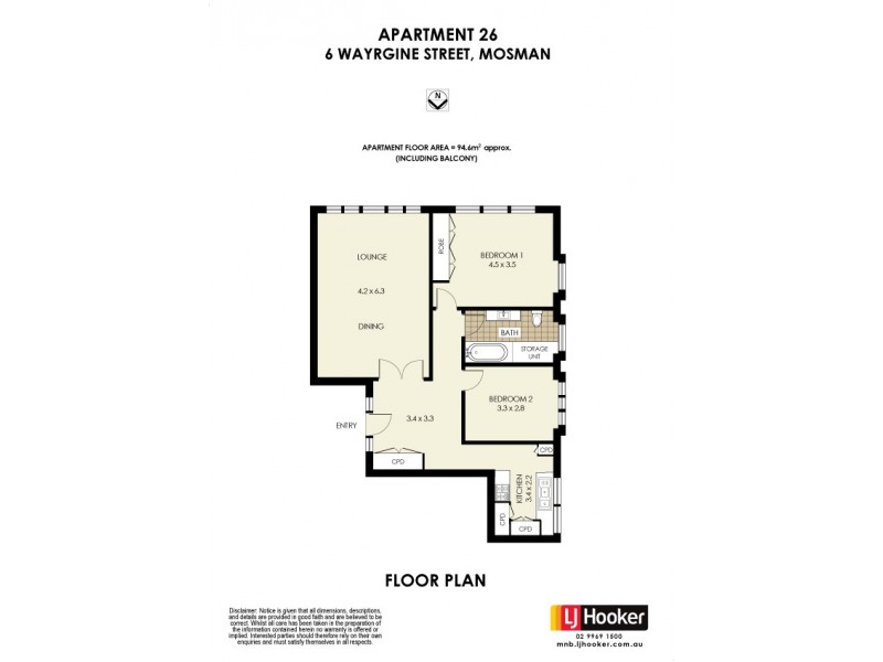 26/6 Wyargine Street, Mosman NSW 2088 Floorplan