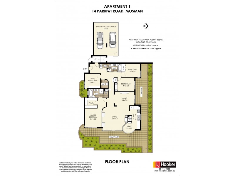 1/14 Parriwi Road, Mosman NSW 2088 Floorplan