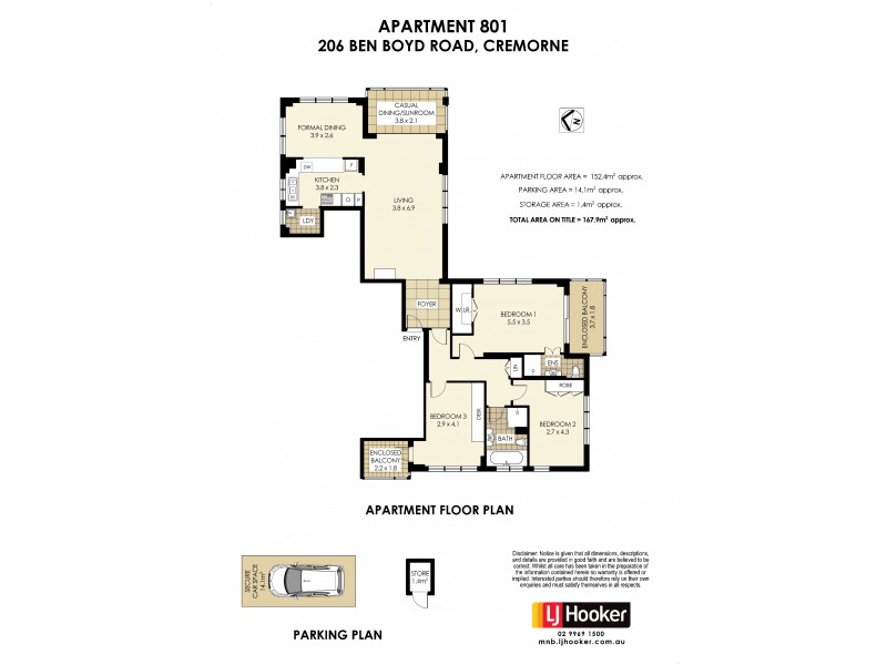 801/206 Ben Boyd Road, Cremorne NSW 2090 Floorplan