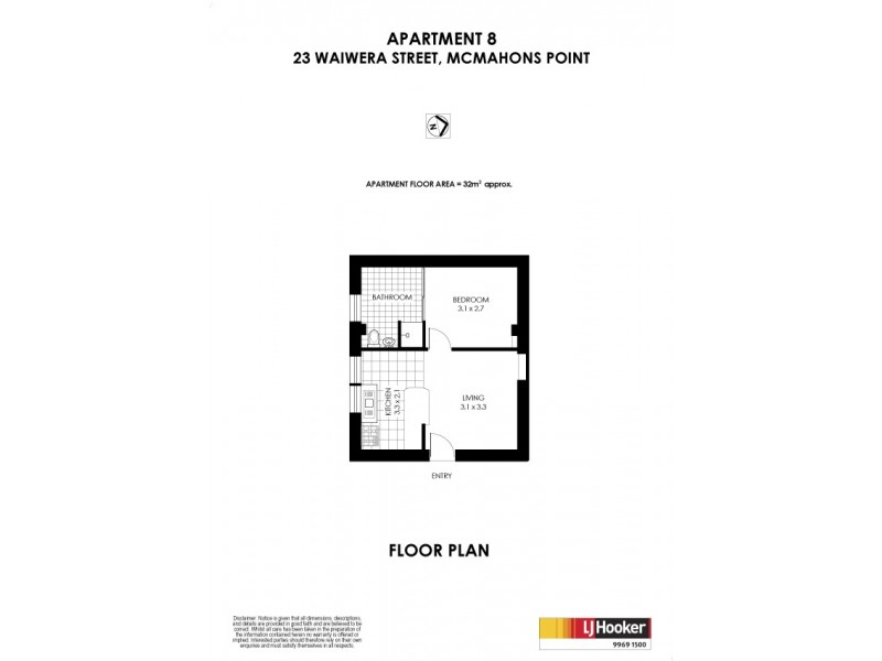 8/23 Waiwera Street, Mcmahons Point NSW 2060 Floorplan