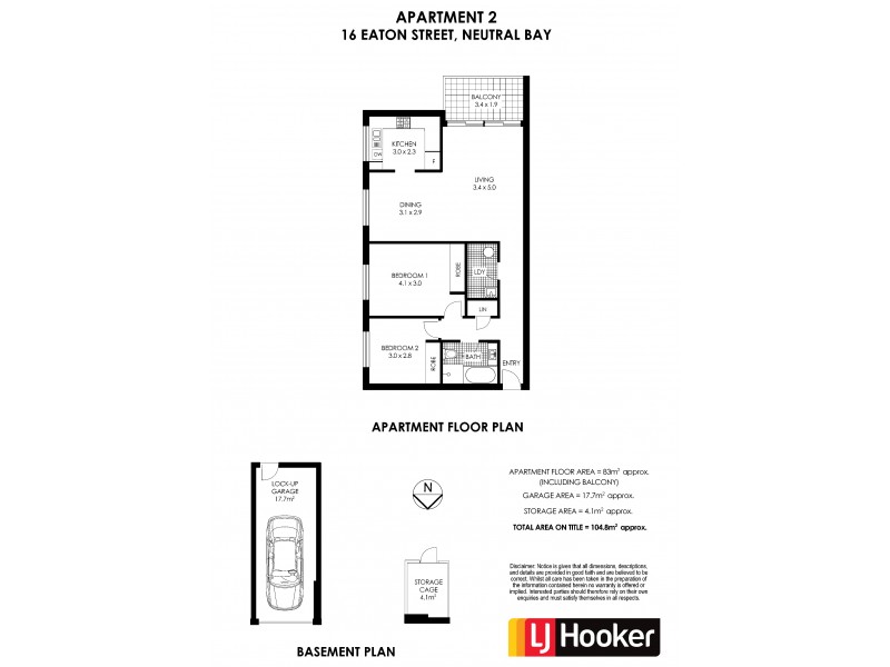 2/16 Eaton Street, Neutral Bay NSW 2089 Floorplan