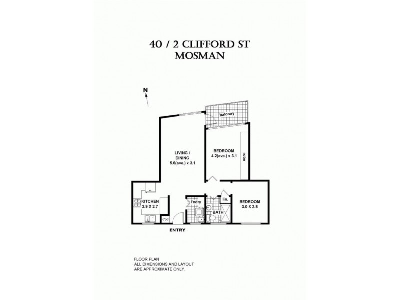 40/2 Clifford Street, Mosman NSW 2088 Floorplan