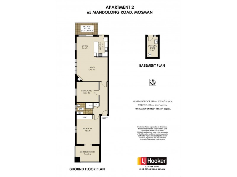 2/65 Mandolong Road, Mosman NSW 2088 Floorplan
