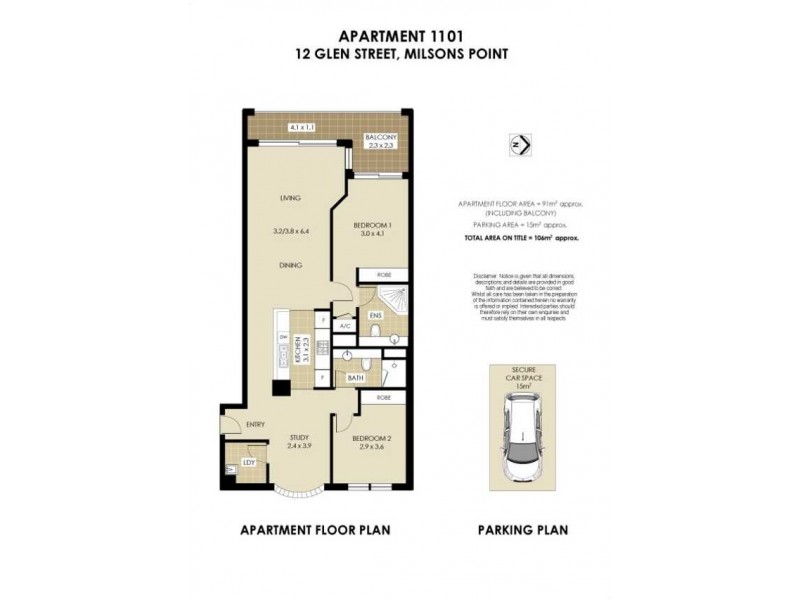 1101/12 Glen Street, Milsons Point NSW 2061 Floorplan