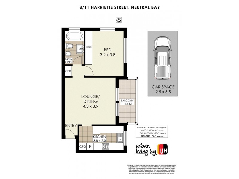 8/11 Harriette Street, Neutral Bay NSW 2089 Floorplan