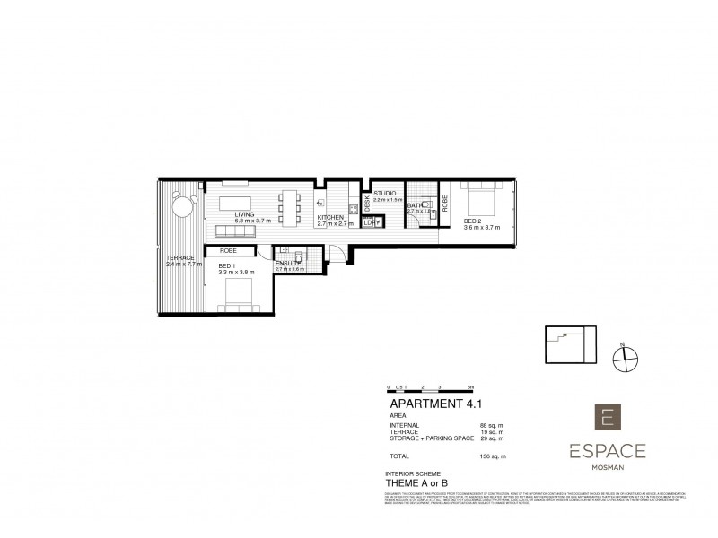 12/4-5 Gurrigal Street, Mosman NSW 2088 Floorplan