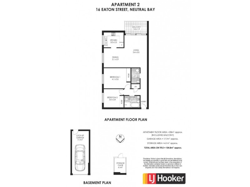 2/16 Eaton Street, Neutral Bay NSW 2089 Floorplan