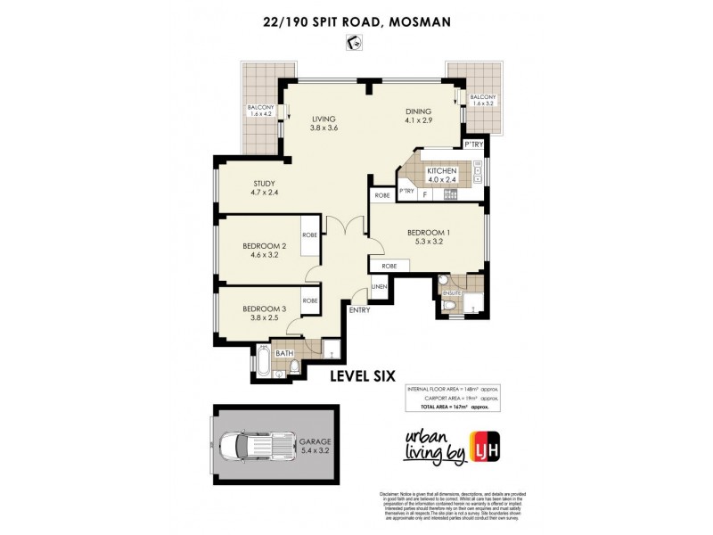 22/190 Spit Road, Mosman NSW 2088 Floorplan