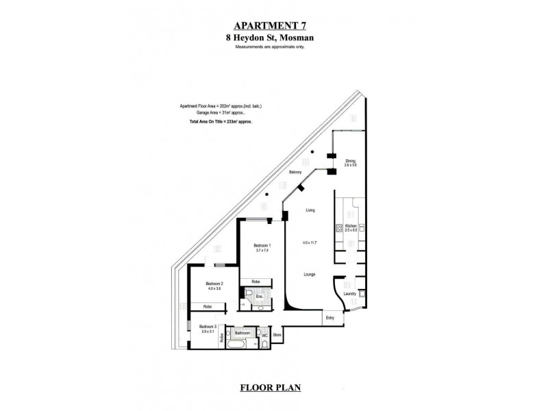 7/8 Heydon Street, Mosman NSW 2088 Floorplan