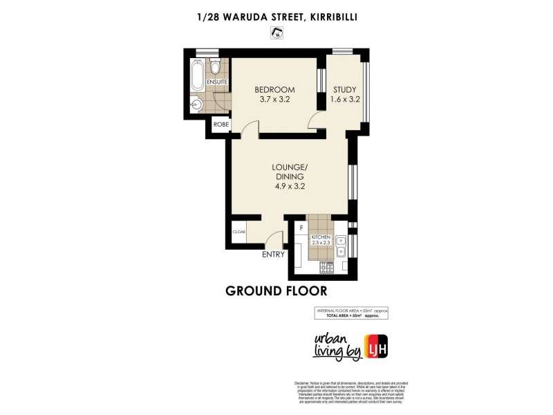 1/28 Waruda Street, Kirribilli NSW 2061 Floorplan