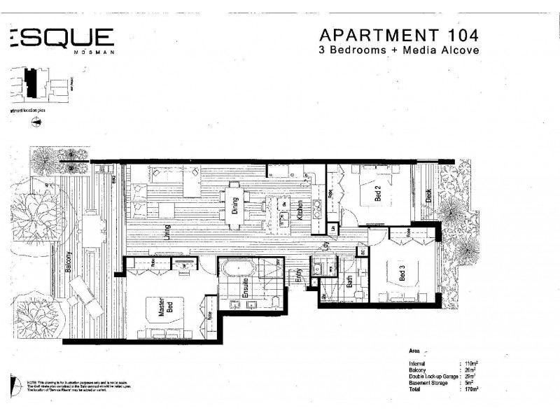 104/100 Glover Street, Mosman NSW 2088 Floorplan