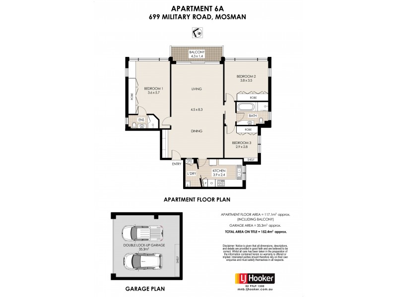 6A/699 Military Road, Mosman NSW 2088 Floorplan