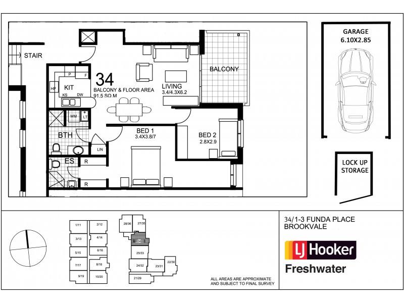 34/1-3 Funda Place, Brookvale NSW 2100 Floorplan